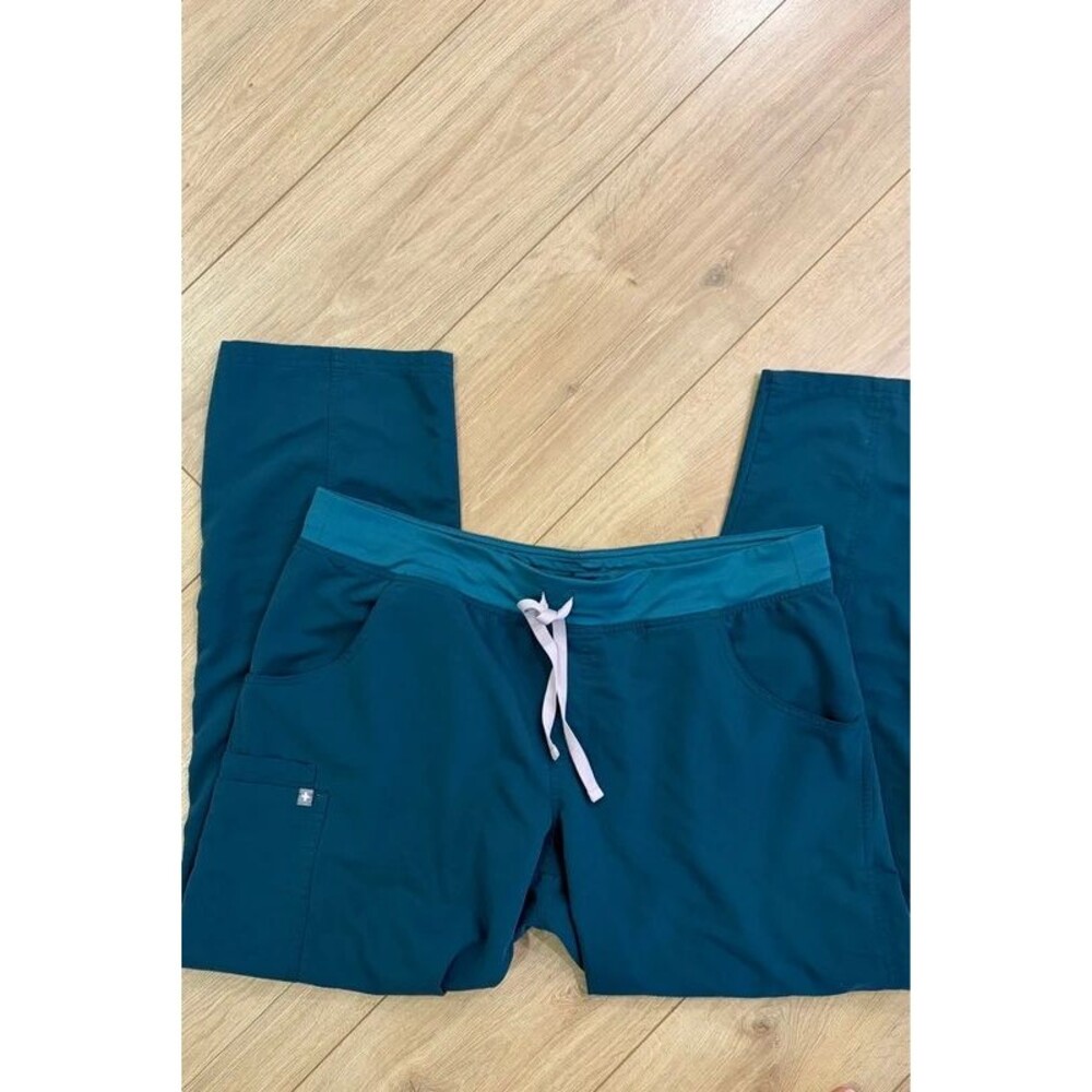 FIGS Teal Blue Scrub Pants Drawstring XL